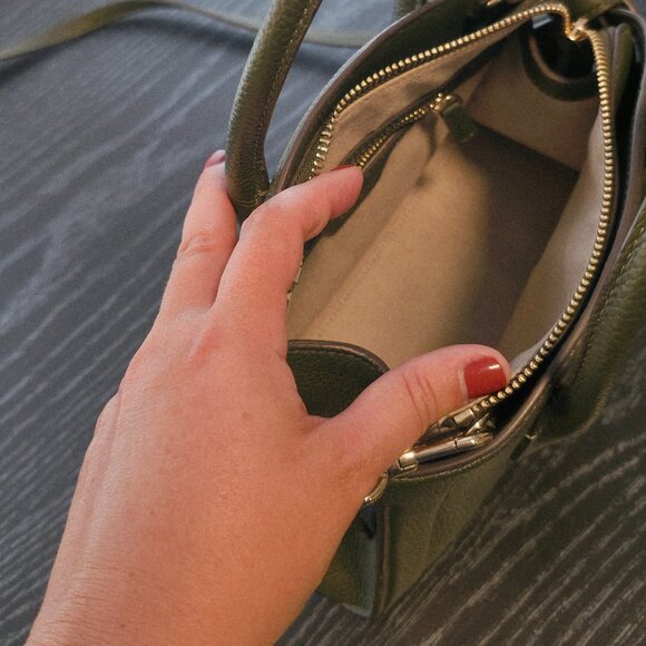 Authentic Kate Spade Knott Green Pebbled Leather Crossbody Satchel Handbag - Picture 4 of 4